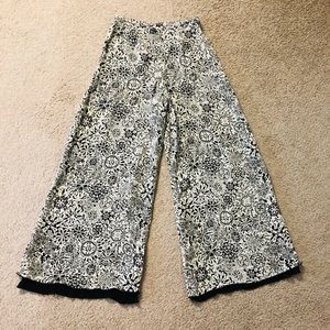 Rodier Paris Wide Pants size S Floral wide legs casual party summer classic